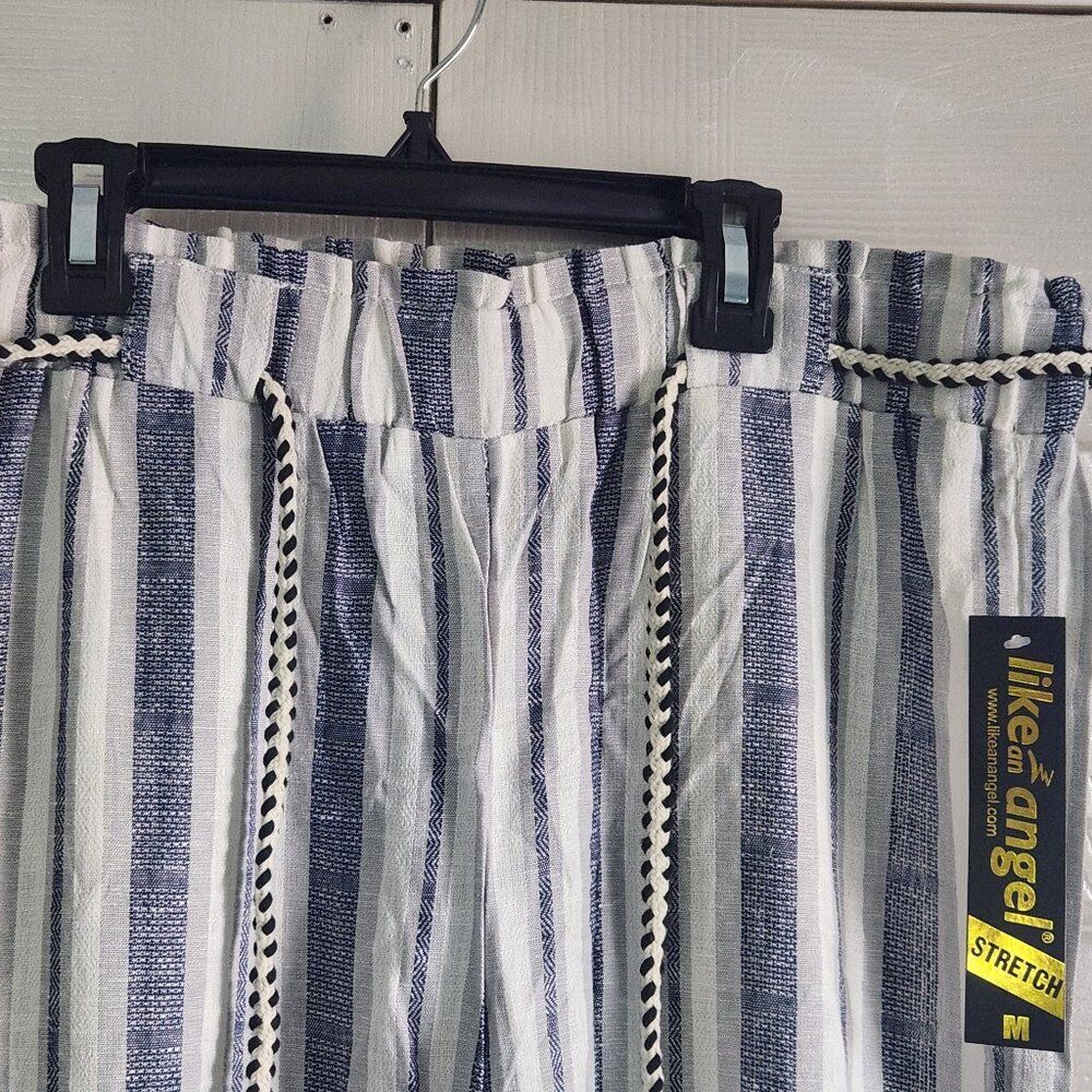 NWT Striped Linen Wide Leg Pants Size Medium